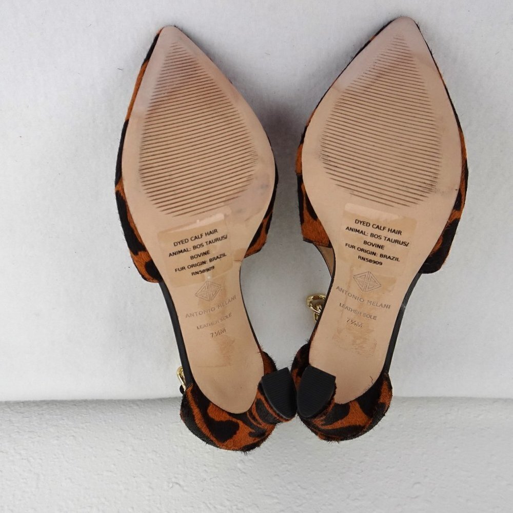 Antonio Melani Pumps Tiaa Animal Print Calf Hair Ankle Chain Size 7.5 - Picture 8 of 10